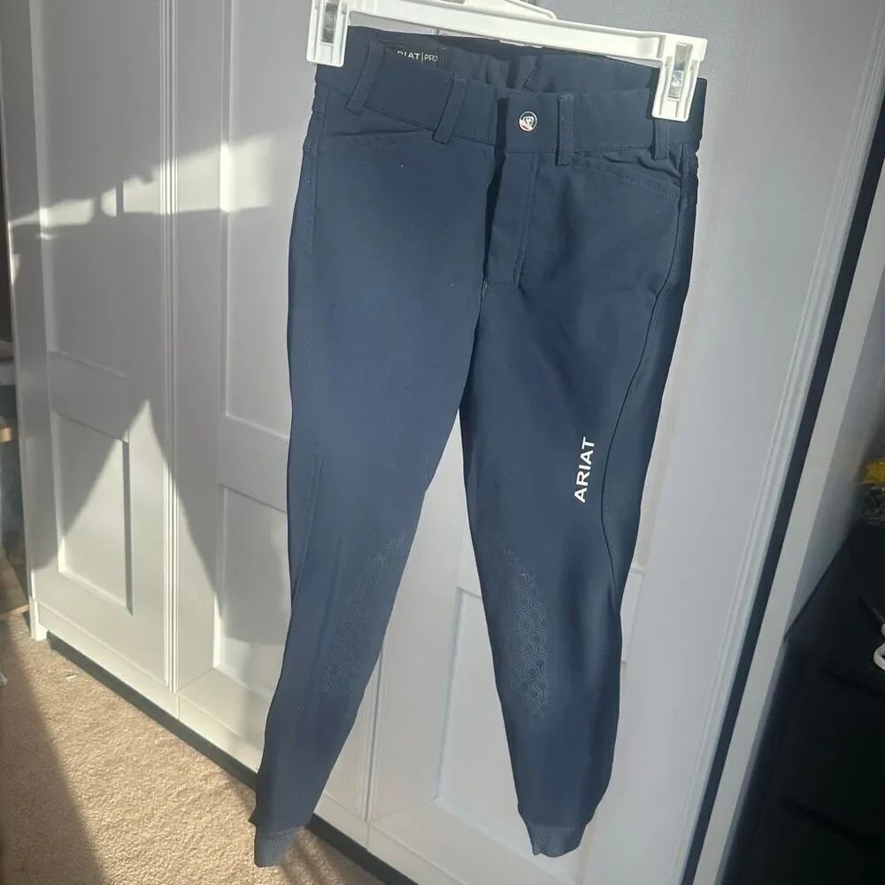 Ariat ($150 MSRP) Navy Youth Equestrian Pants 10R with Grips (f1)